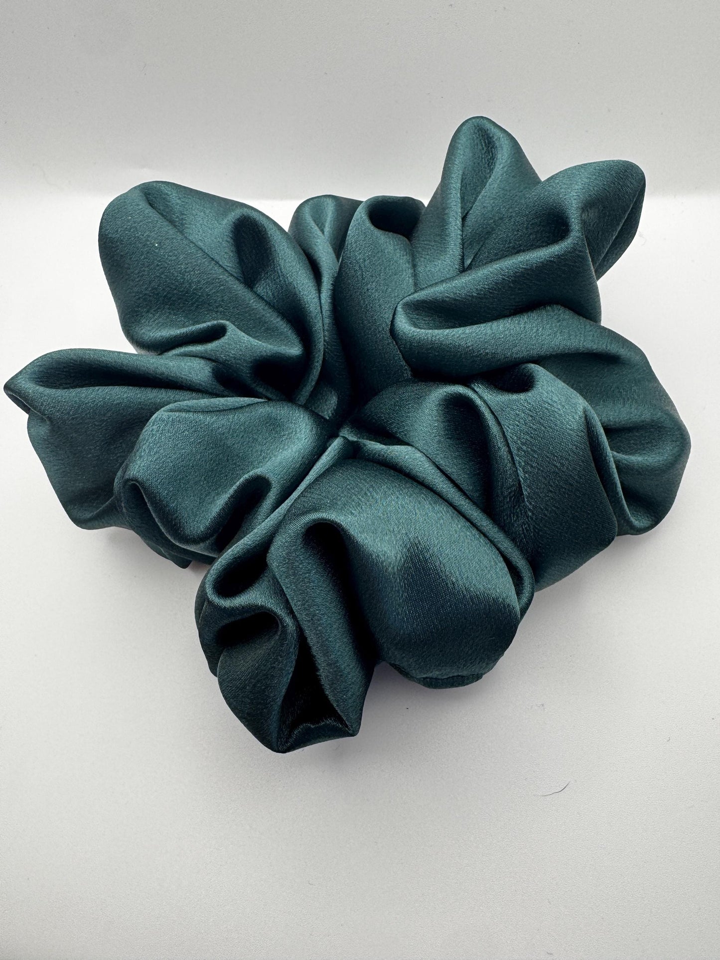 Dark Academia Hunter Green Oversized Jumbo XL Satin Scrunchie | Bridal Gift | Bridesmaid Gift | Gifts for Her
