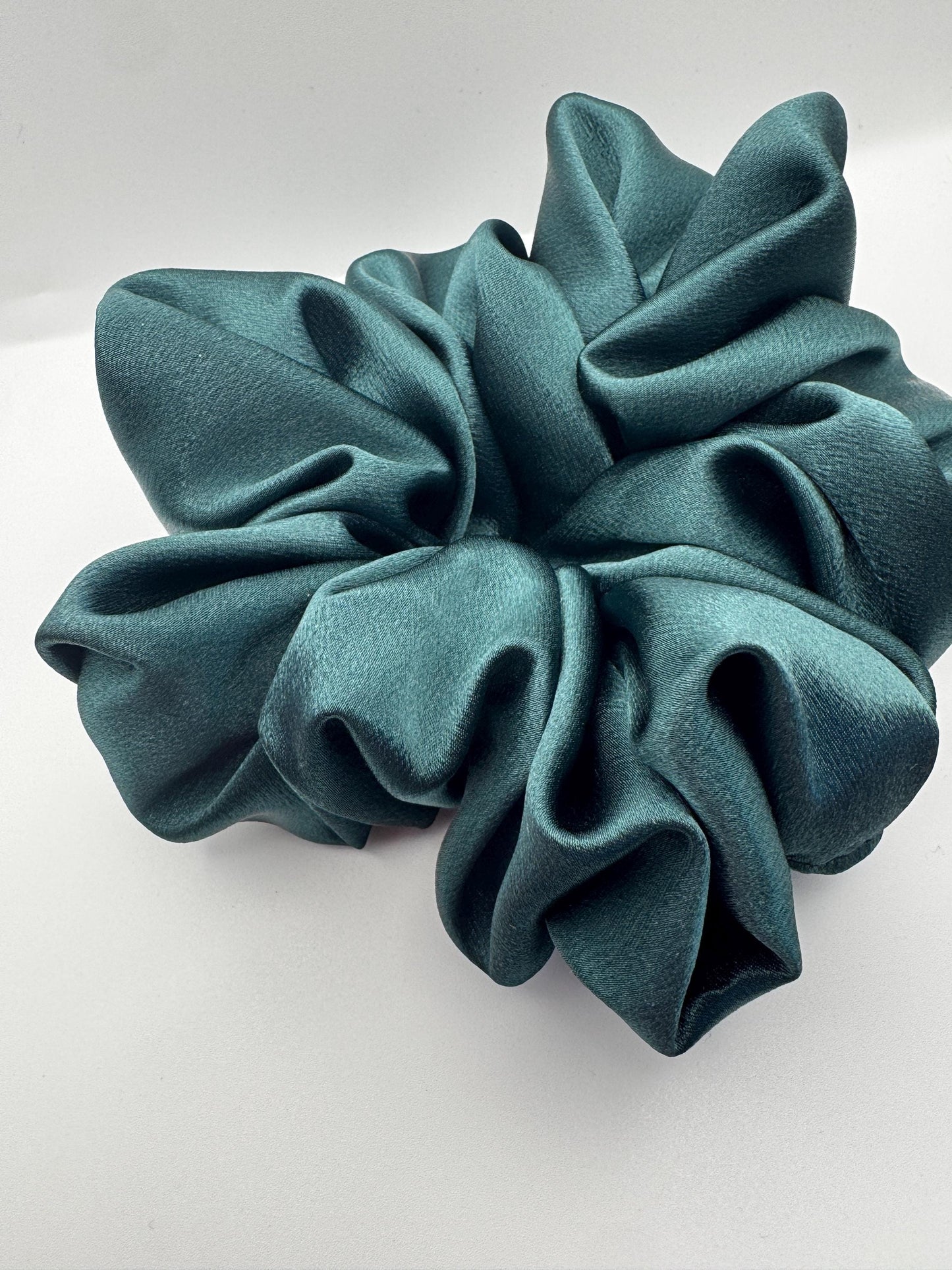 Dark Academia Hunter Green Oversized Jumbo XL Satin Scrunchie | Bridal Gift | Bridesmaid Gift | Gifts for Her