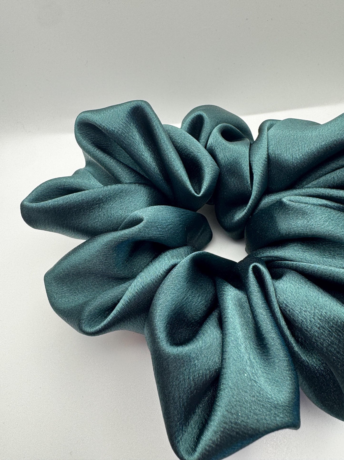 Dark Academia Hunter Green Oversized Jumbo XL Satin Scrunchie | Bridal Gift | Bridesmaid Gift | Gifts for Her