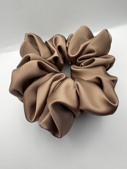 Mocha Mousse Neutral Oversized Jumbo XL Satin Scrunchie | Bridal Gift | Bridesmaid Gift | Gifts for Her