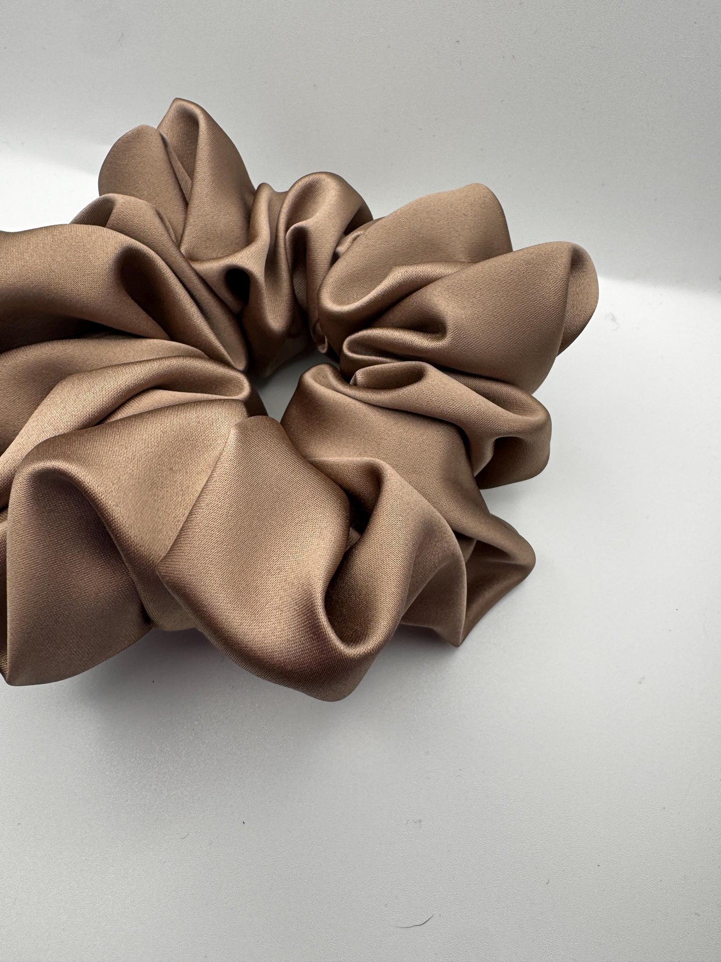 Mocha Mousse Neutral Oversized Jumbo XL Satin Scrunchie | Bridal Gift | Bridesmaid Gift | Gifts for Her