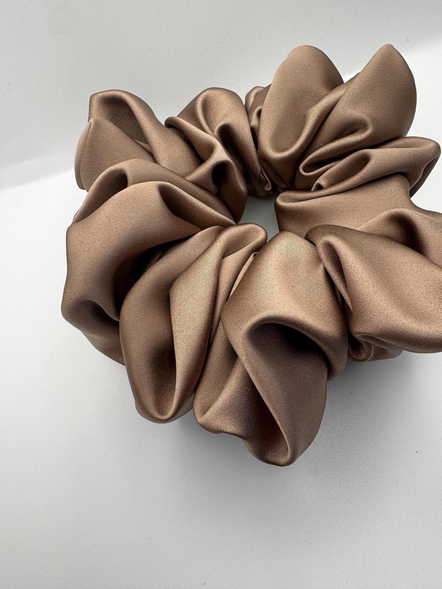 Mocha Mousse Neutral Oversized Jumbo XL Satin Scrunchie | Bridal Gift | Bridesmaid Gift | Gifts for Her
