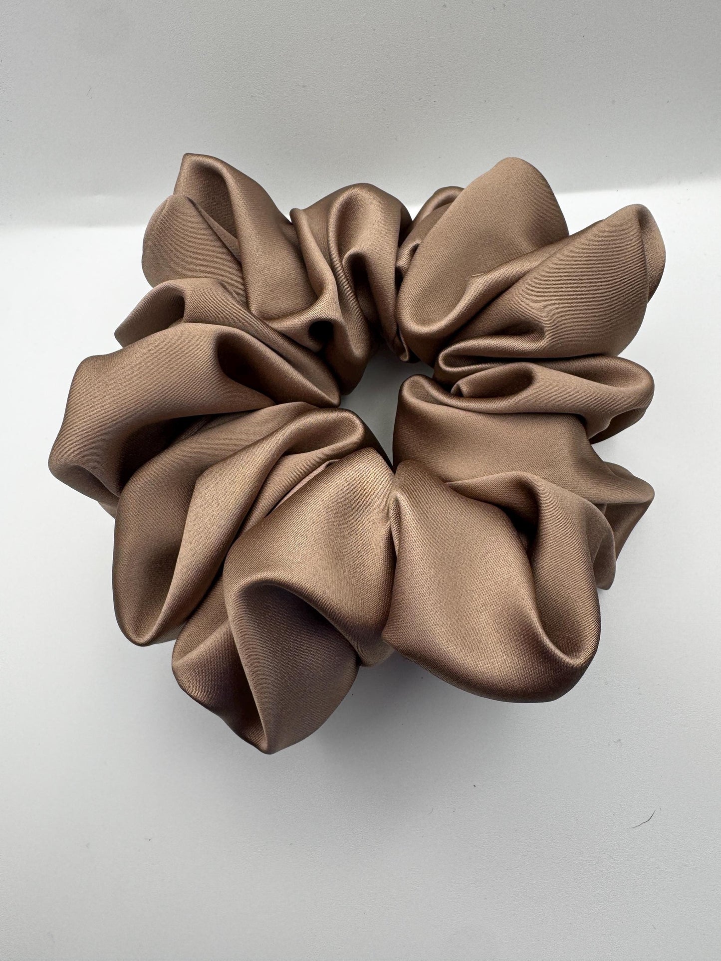 Mocha Mousse Neutral Oversized Jumbo XL Satin Scrunchie | Bridal Gift | Bridesmaid Gift | Gifts for Her