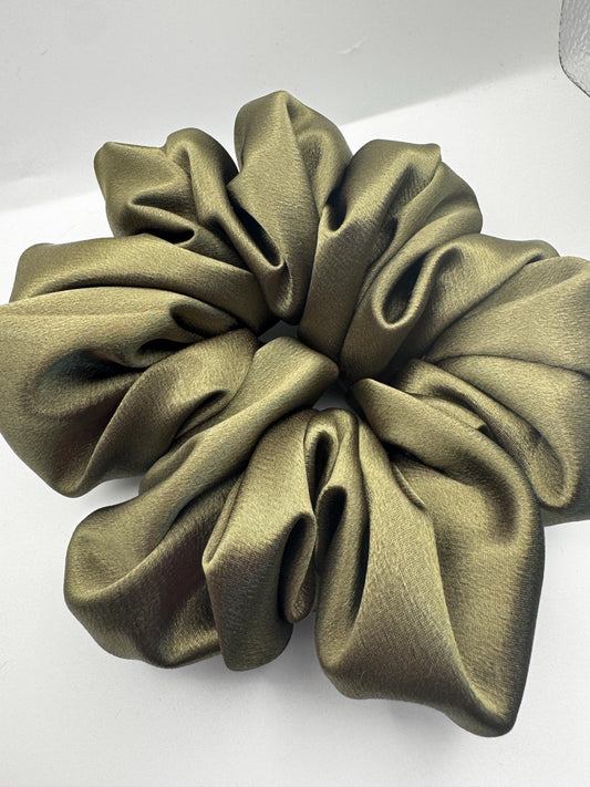 Olive Jade Green Cottagecore Oversized Jumbo XL Satin Scrunchie | Bridal Gift | Bridesmaid Gift | Gifts for Her