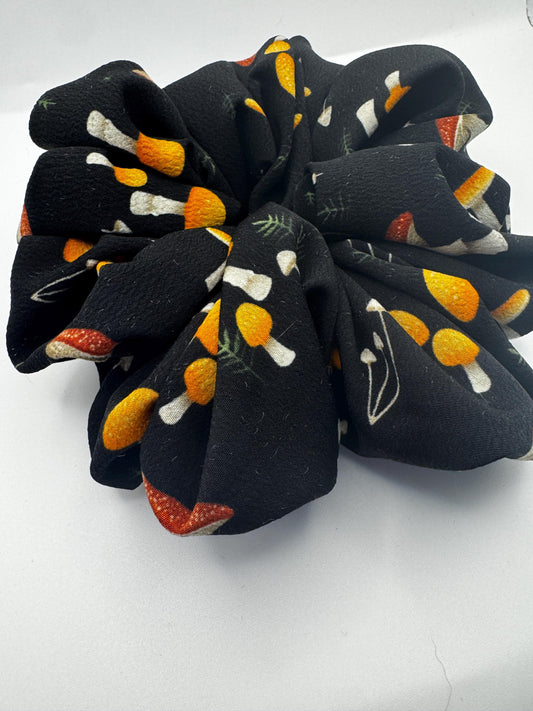 Black Mushroom Cottagecore Oversized Jumbo XL Satin Scrunchie | Bridal Gift | Bridesmaid Gift | Gifts for Her