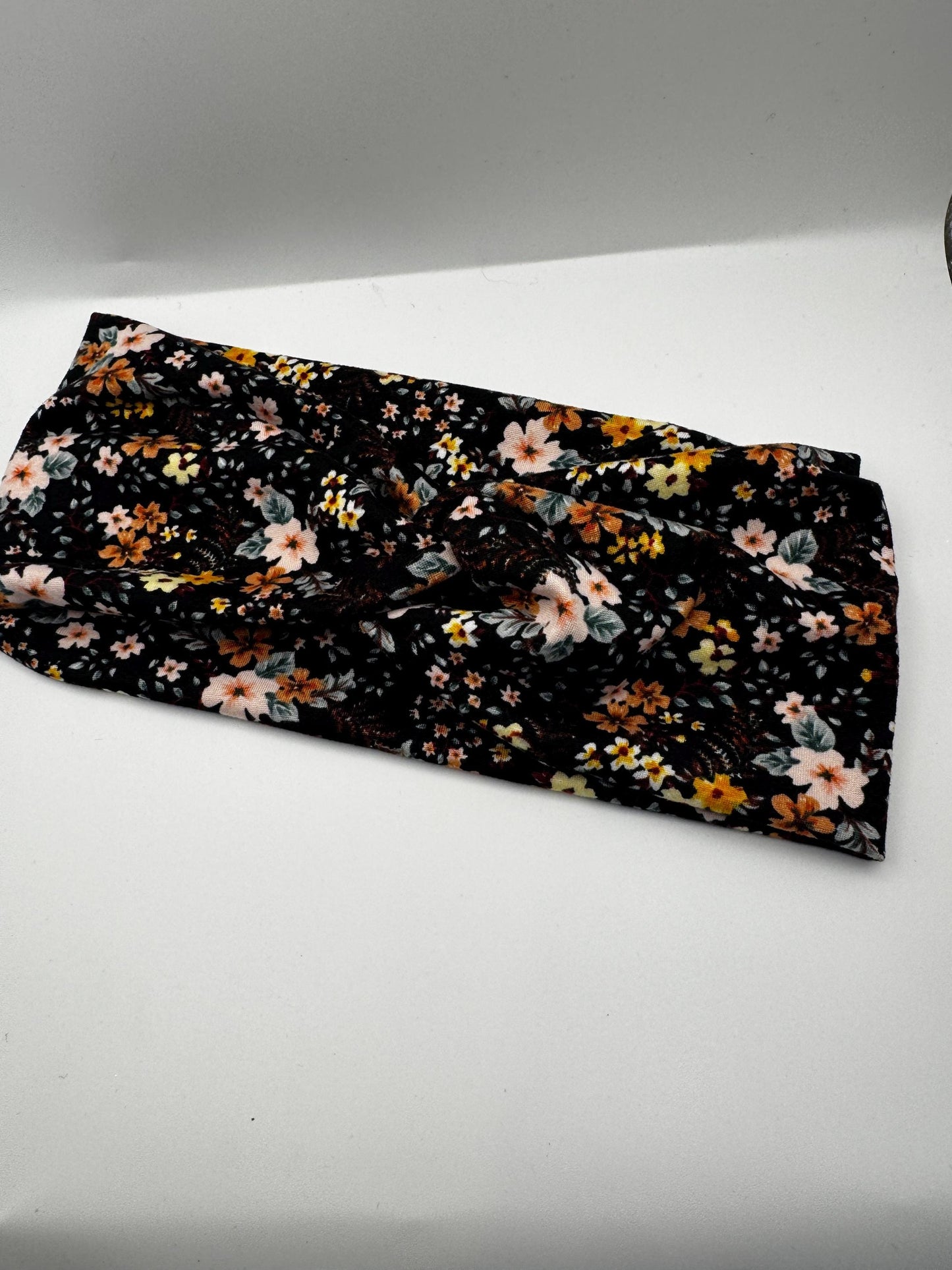 Black Floral Botanical Plant Print Twist Headband | Soft Headband | Hair Wrap | Headband for Women and Girls