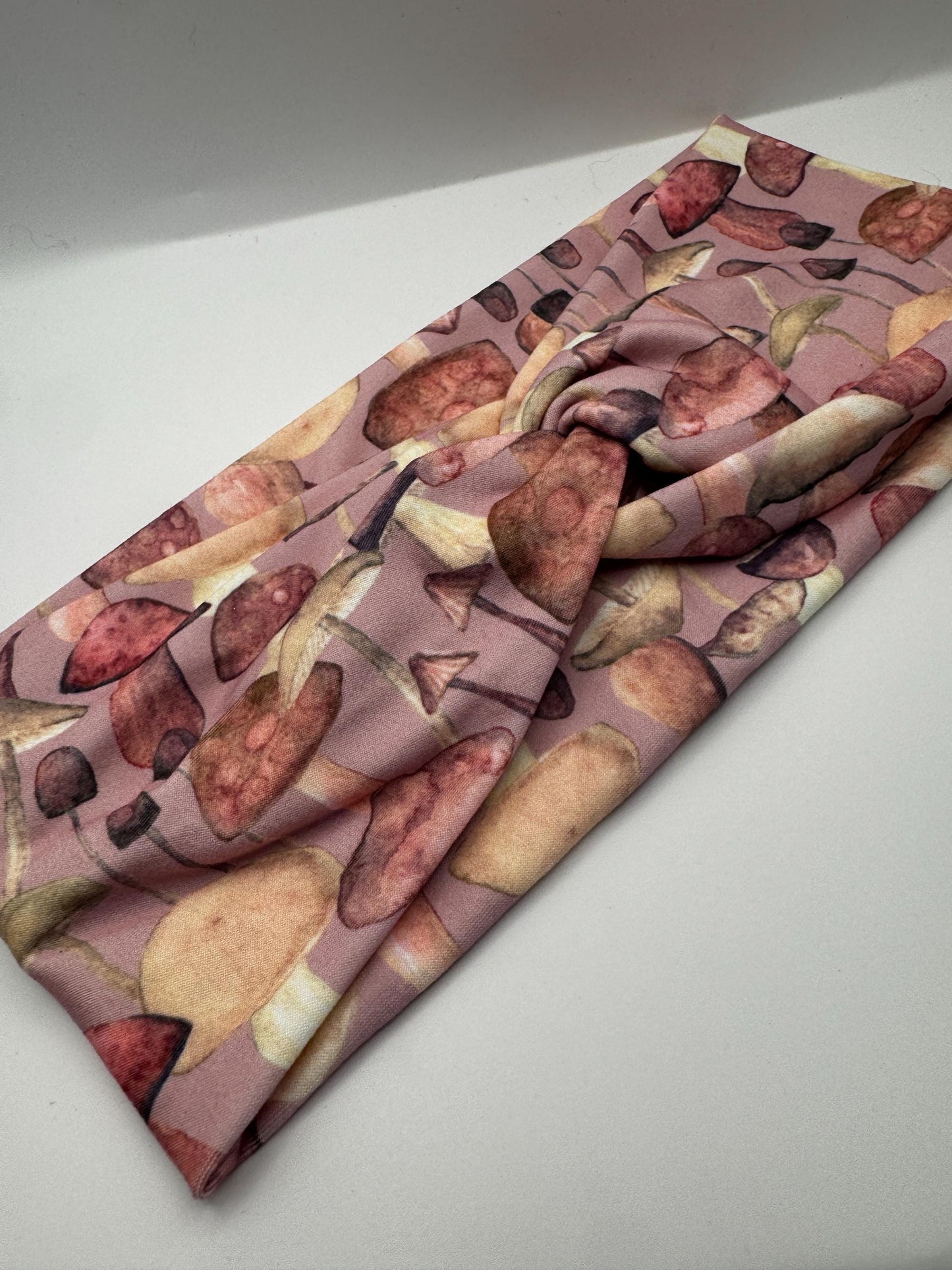 Purple Mushroom Plant Print Twist Headband | Soft Headband | Hair Wrap | Headband for Women and Girls
