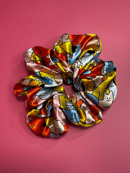 Cat Pattern by The Peach Fuzz Oversized Jumbo XL Satin Scrunchie | Bridal Gift | Bridesmaid Gift | Gifts for Her