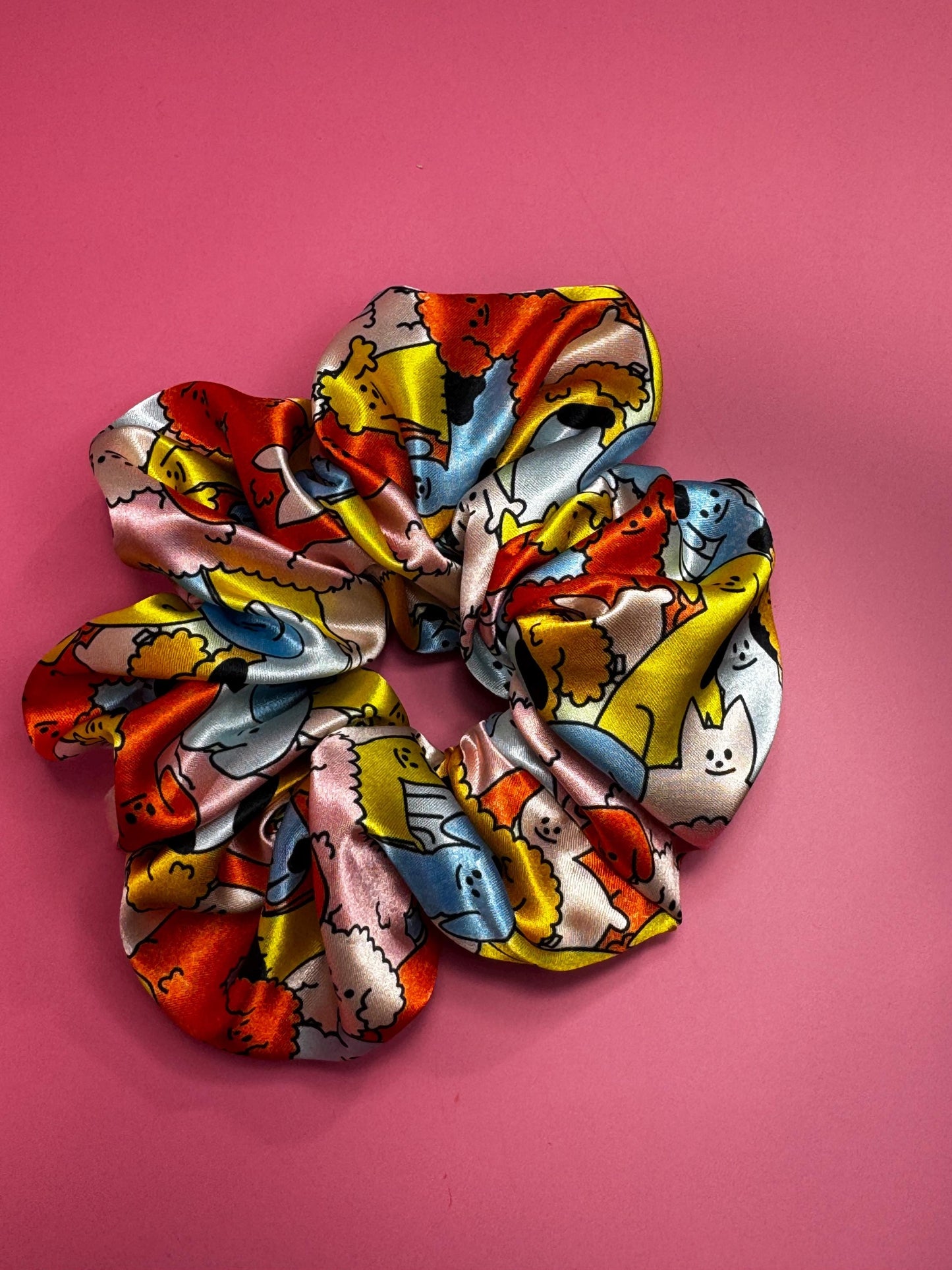 Cat Pattern by The Peach Fuzz Oversized Jumbo XL Satin Scrunchie | Bridal Gift | Bridesmaid Gift | Gifts for Her