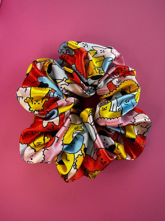 Dog Pattern by The Peach Fuzz Oversized Jumbo XL Satin Scrunchie | Bridal Gift | Bridesmaid Gift | Gifts for Her