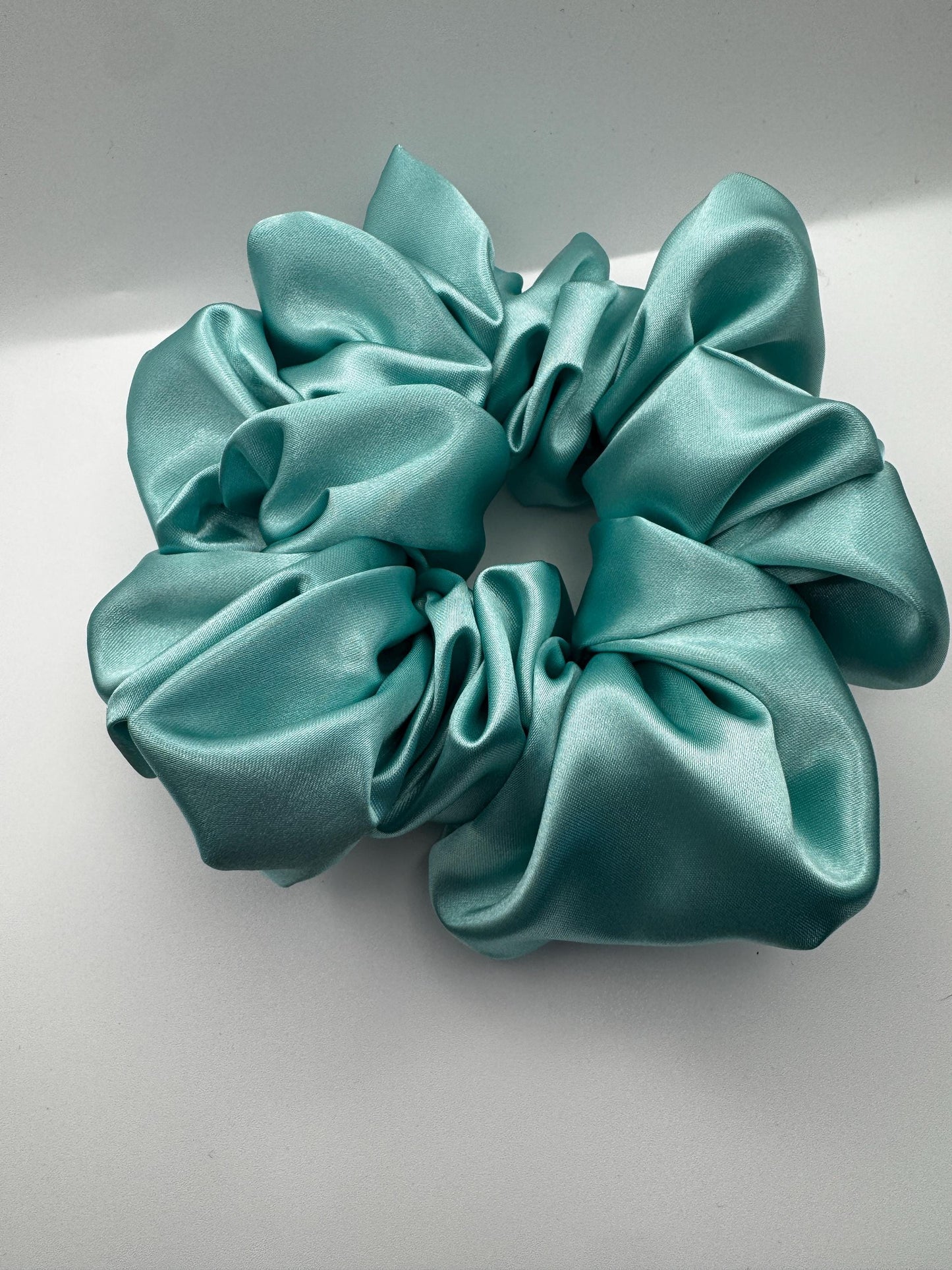 Bright Ocean Blue Satin Scrunchie | Bridal Gift | Bridesmaid Gift | Gifts for Her
