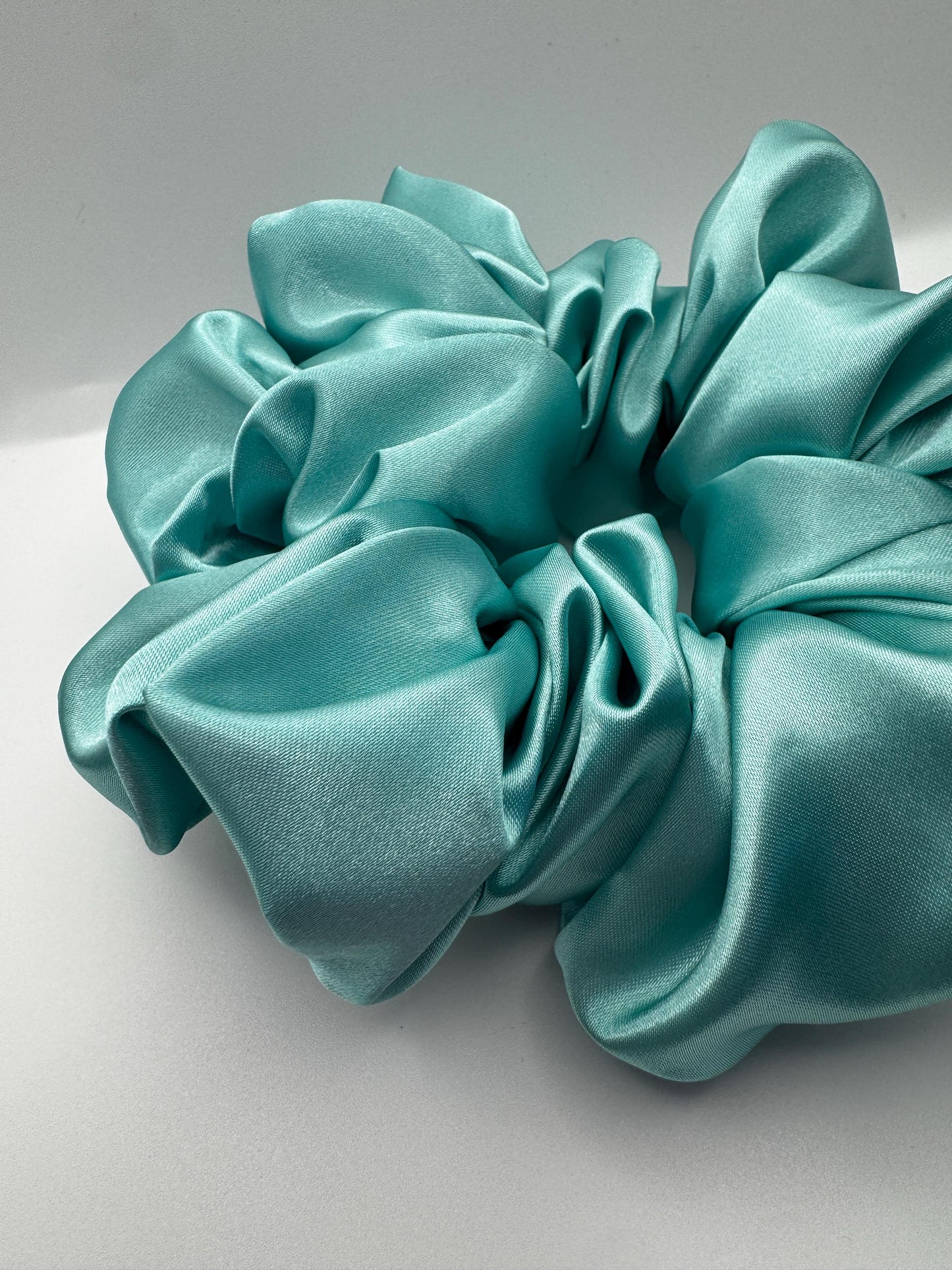 Bright Ocean Blue Satin Scrunchie | Bridal Gift | Bridesmaid Gift | Gifts for Her