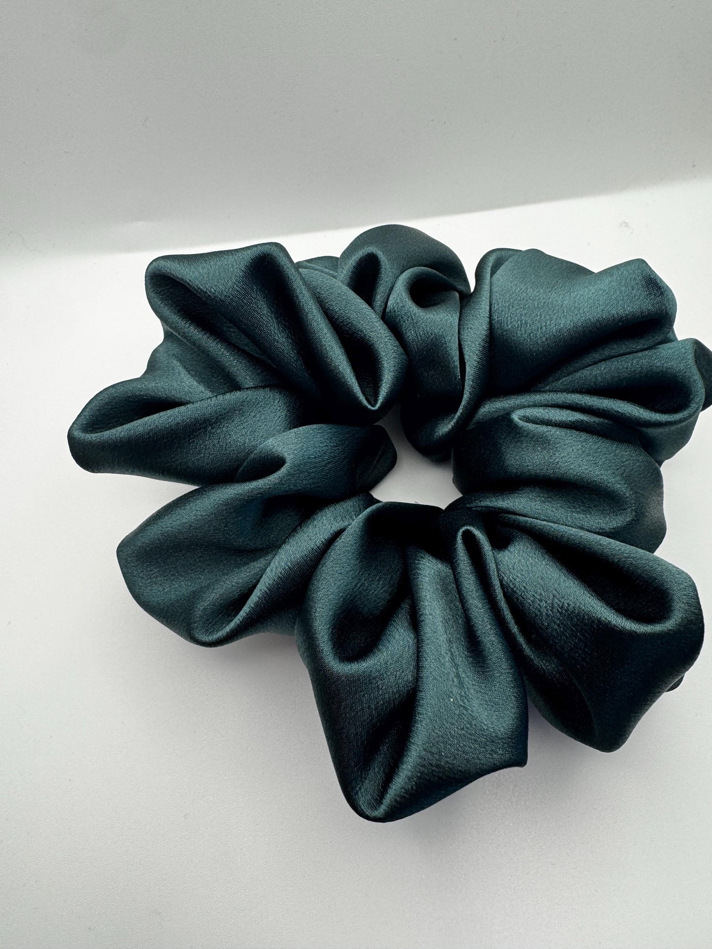 Dark Academia Hunter Green Oversized Jumbo XL Satin Scrunchie | Bridal Gift | Bridesmaid Gift | Gifts for Her