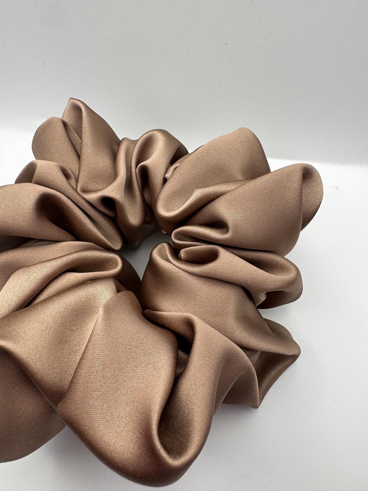 Mocha Mousse Neutral Oversized Jumbo XL Satin Scrunchie | Bridal Gift | Bridesmaid Gift | Gifts for Her