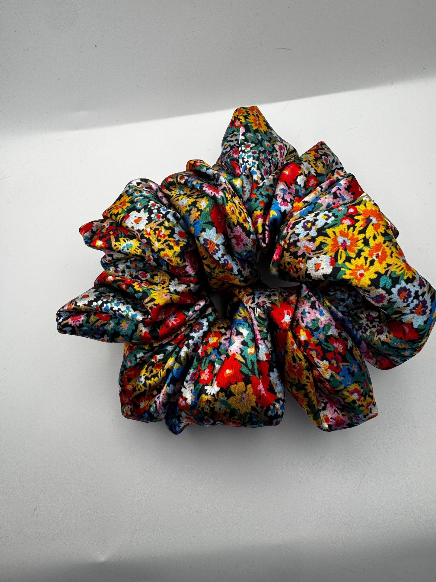 Bright Floral Oversized Jumbo XL Satin Scrunchie | Bridal Gifts | Bridesmaid Gift | Gifts for Her