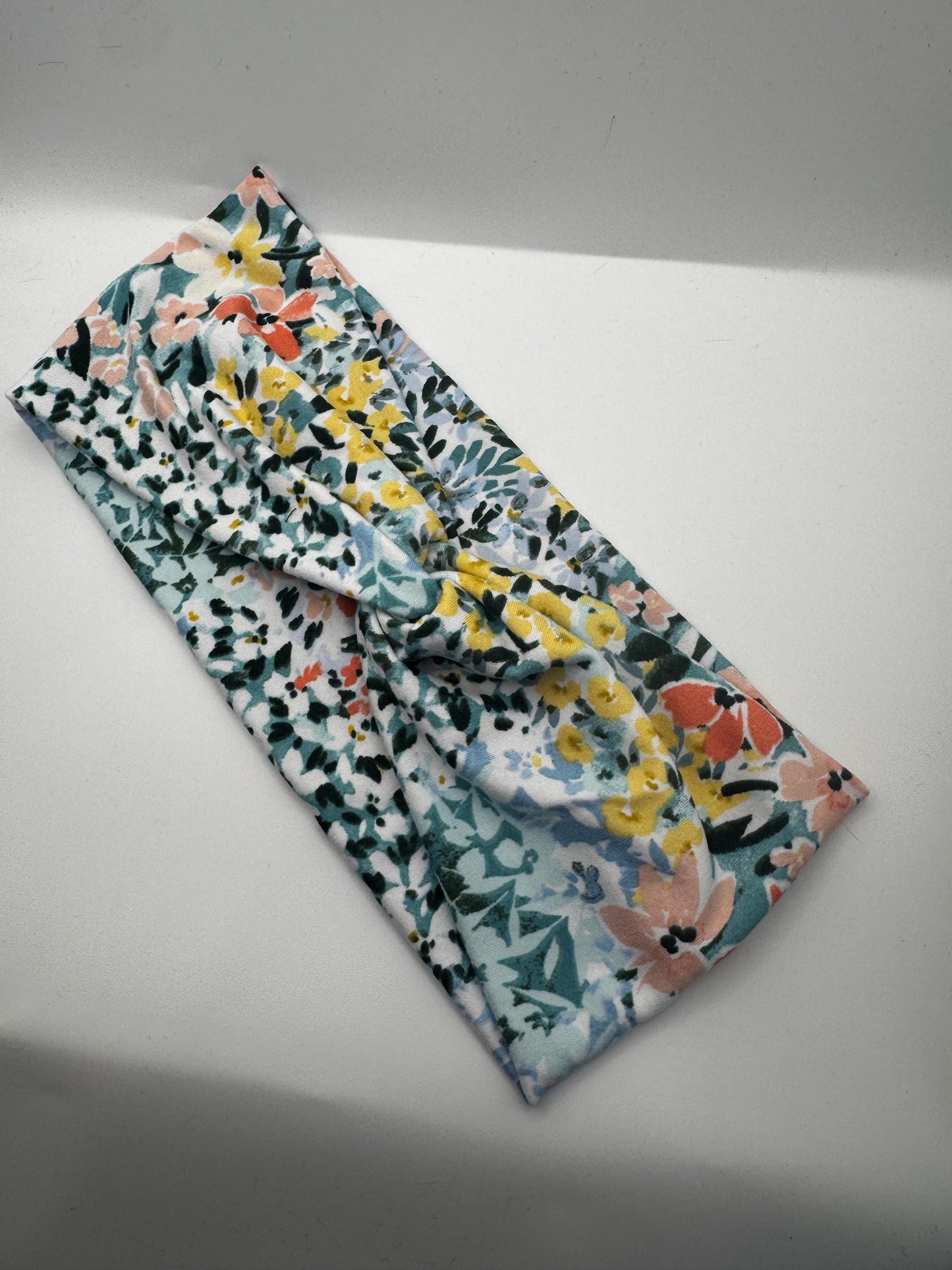 Watercolor Floral Botanical Plant Print Boho Twist Headband | Soft Headband | Hair Wrap | Headband for Women and Girls