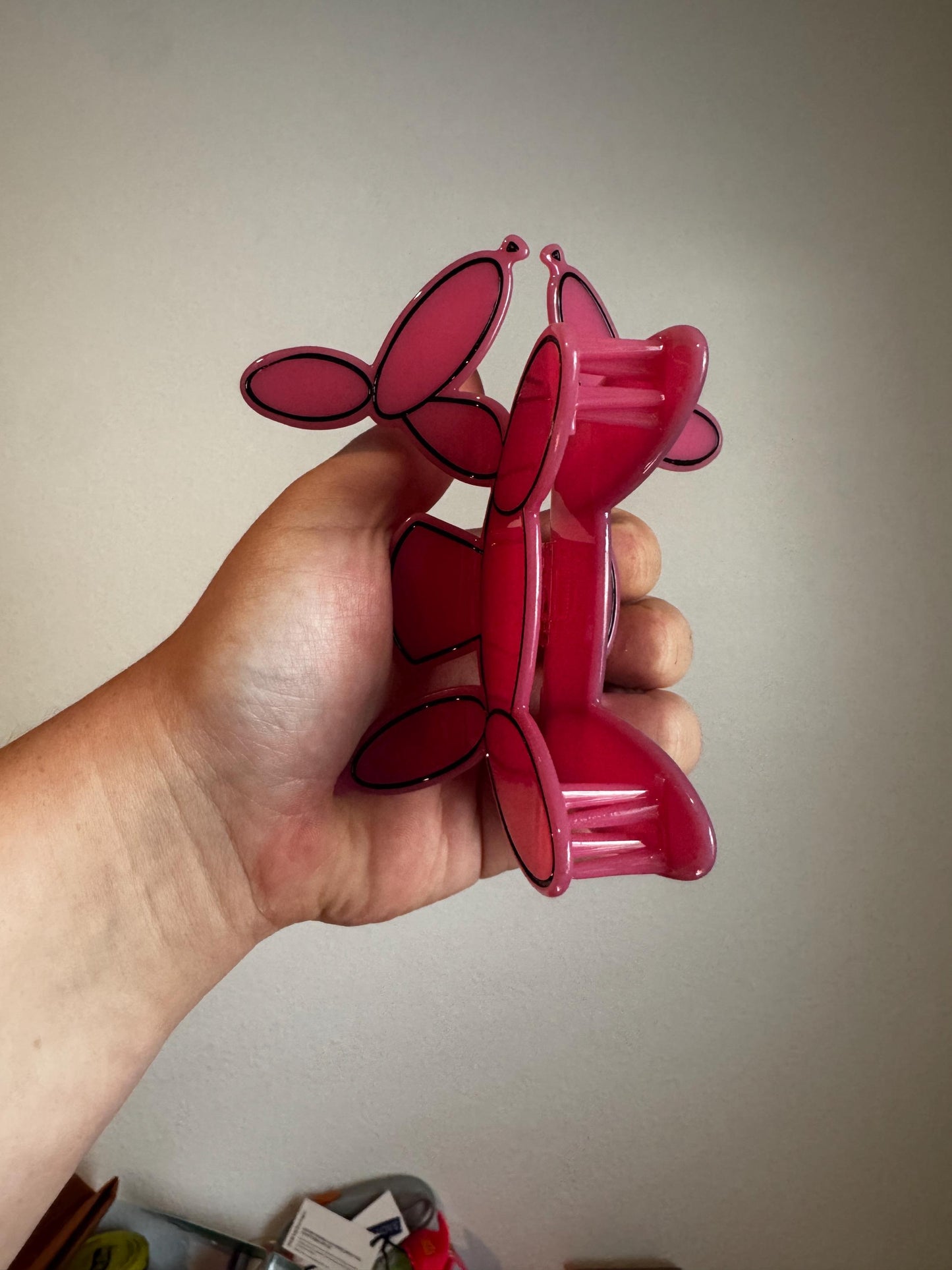 Pink Balloon Dog Claw Clip| Hair Clip