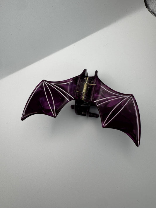 Purple Acetate Bat Wing Claw Clip| Hair Clip