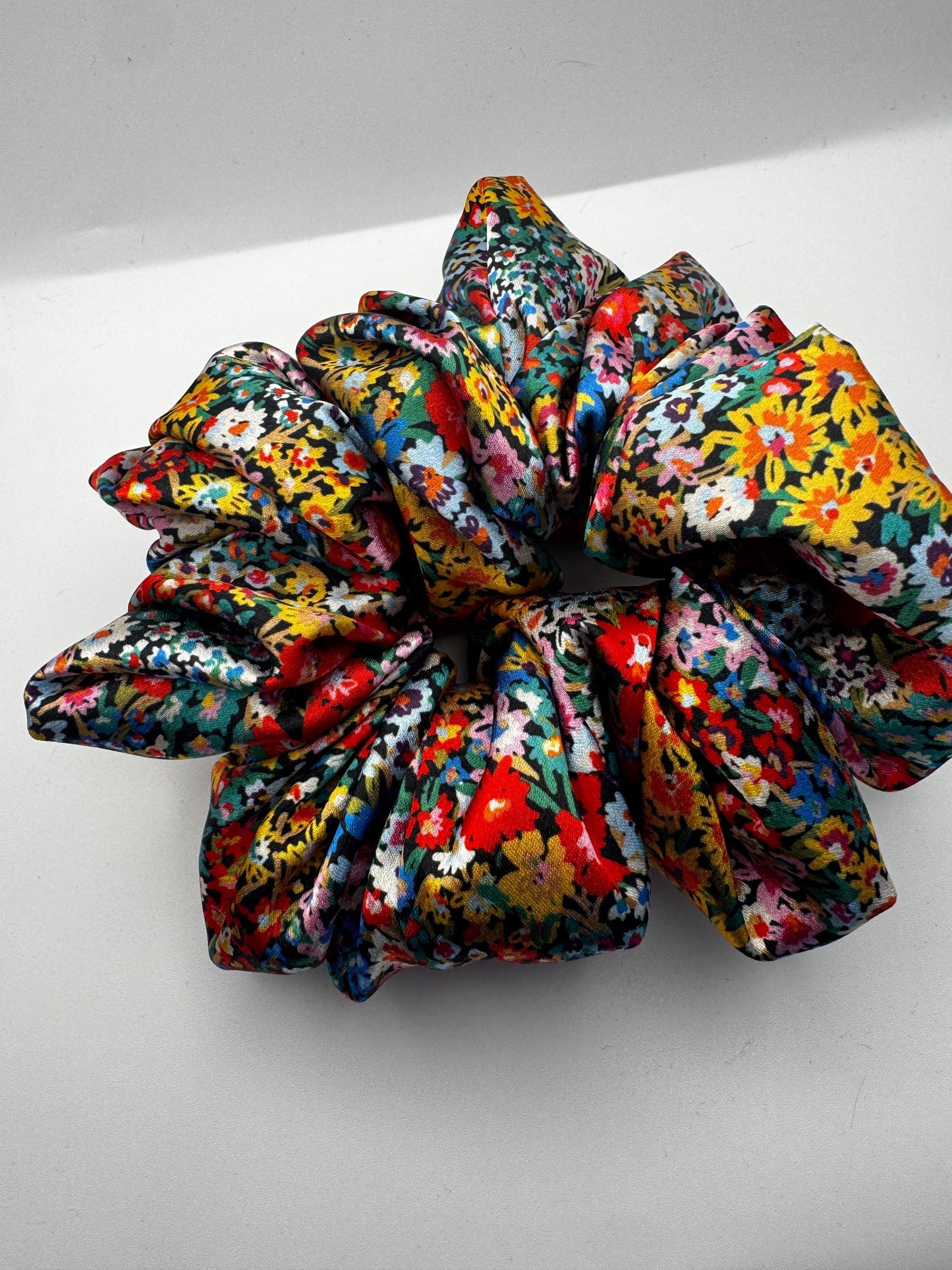 Bright Floral Oversized Jumbo XL Satin Scrunchie | Bridal Gifts | Bridesmaid Gift | Gifts for Her