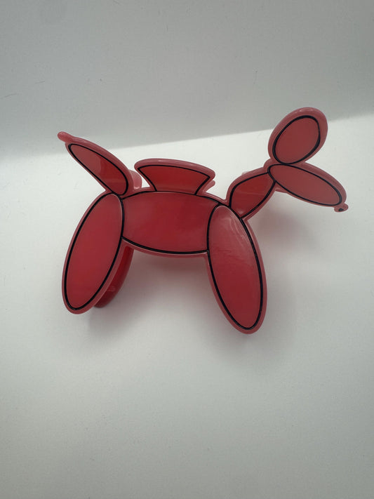 Pink Balloon Dog Claw Clip| Hair Clip