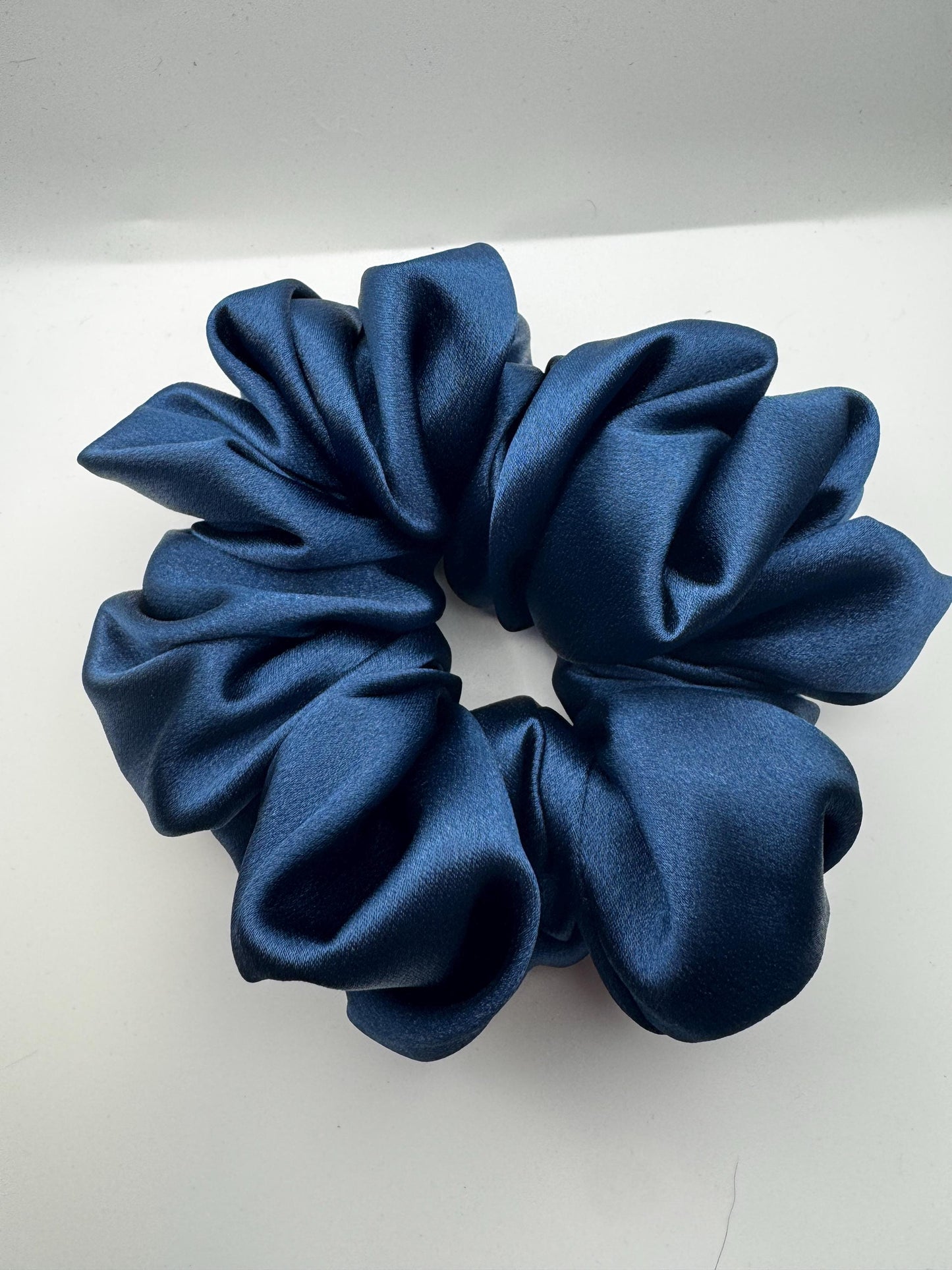 Dark Academia Dark Blue Oversized Jumbo XL Satin Scrunchie | Bridal Gift | Bridesmaid Gift | Gifts for Her
