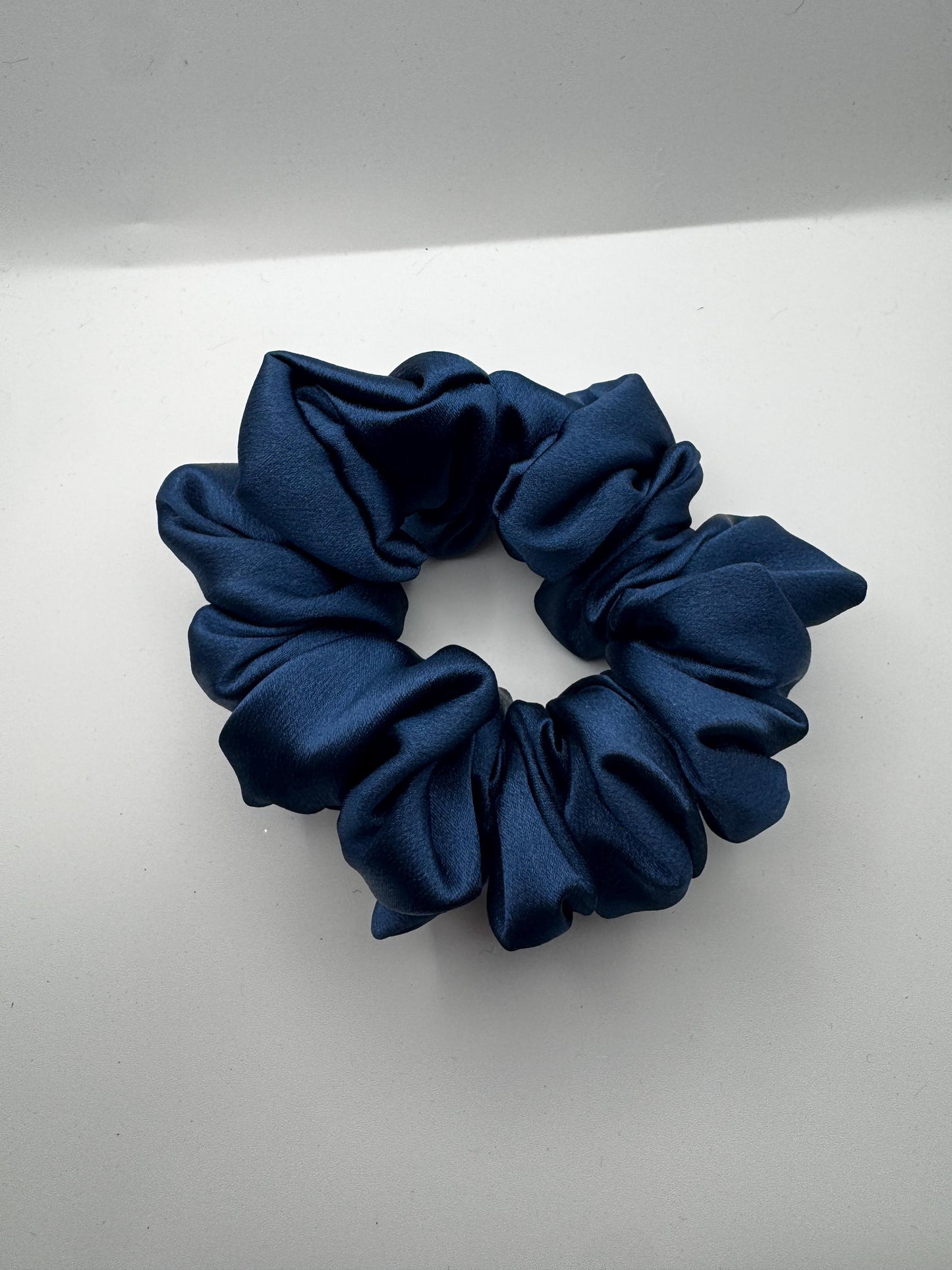 Dark Academia Dark Blue Regular Medium Size Satin Scrunchie | Bridal Gift | Bridesmaid Gift | Gifts for Her