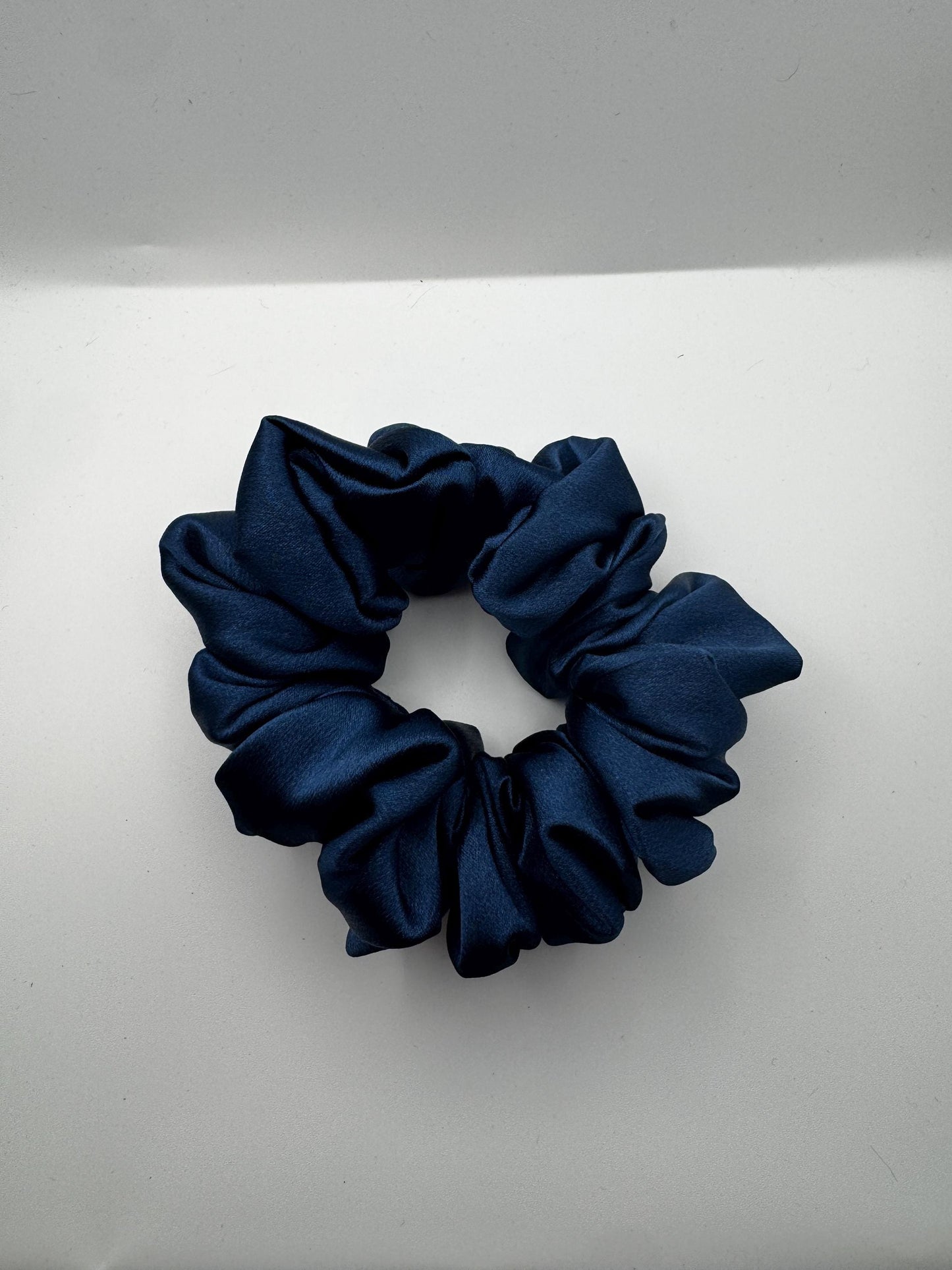 Dark Academia Dark Blue Regular Medium Size Satin Scrunchie | Bridal Gift | Bridesmaid Gift | Gifts for Her