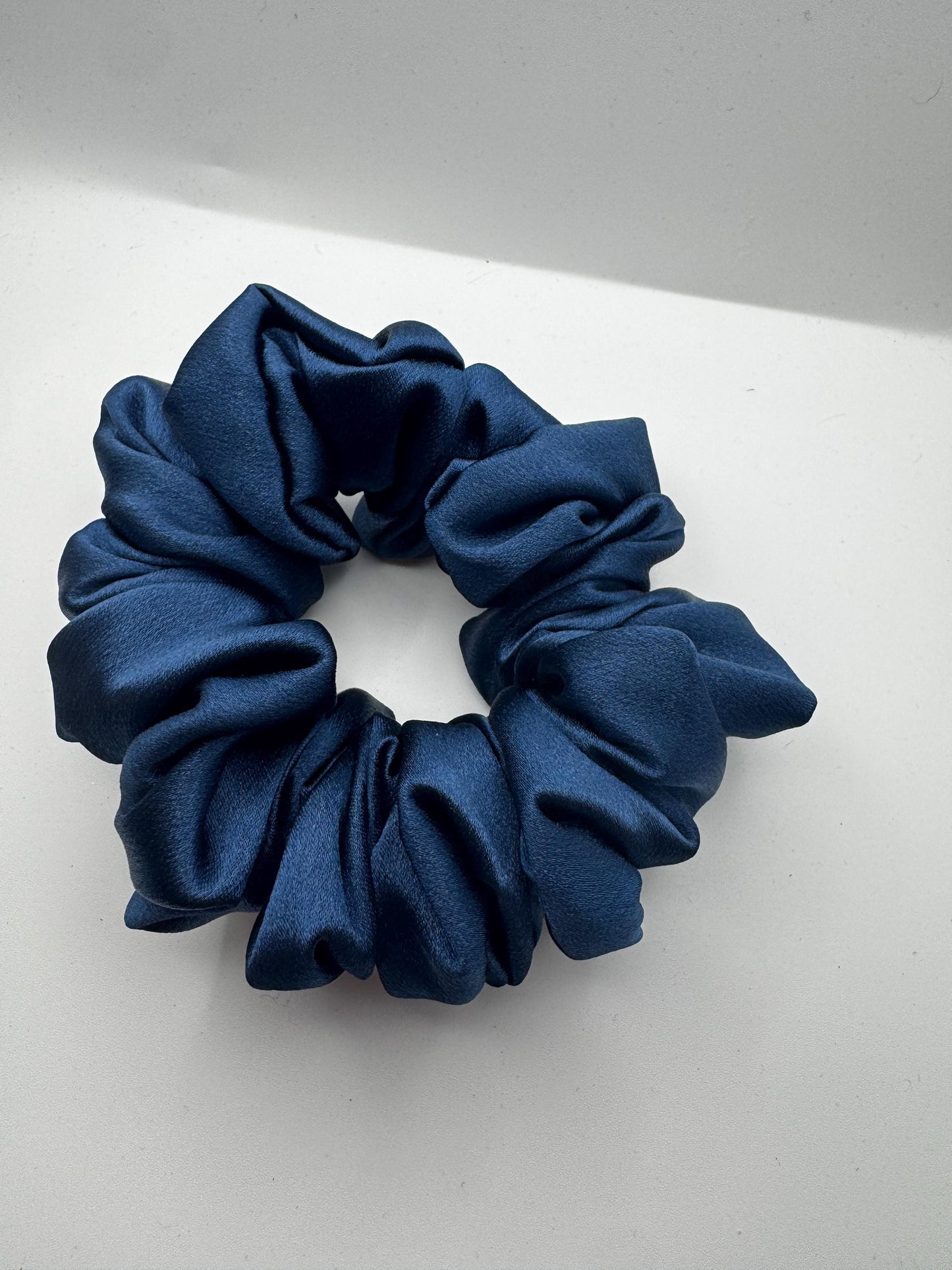 Dark Academia Dark Blue Regular Medium Size Satin Scrunchie | Bridal Gift | Bridesmaid Gift | Gifts for Her