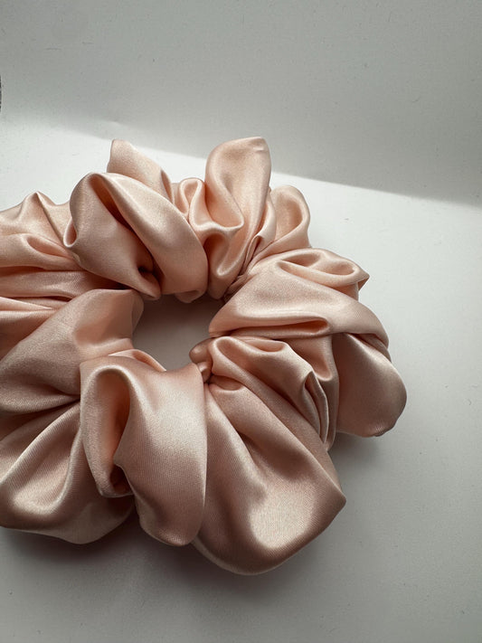 Soft Petal Pink Rococo Coquette Oversized Jumbo XL Satin Scrunchie | Bridal Gift | Bridesmaid Gift | Gifts for Her