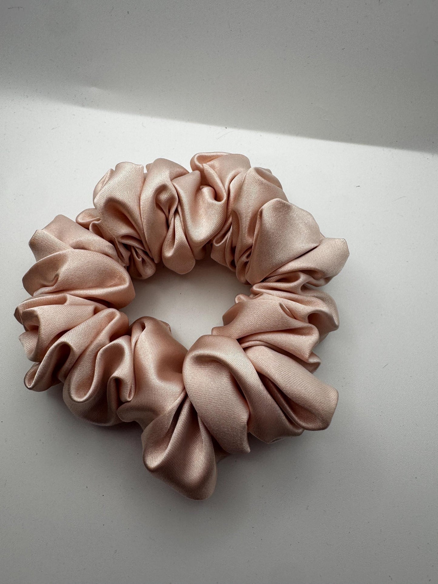 Soft Petal Pink Rococo Coquette Regular Medium Size Satin Scrunchie | Bridal Gift | Bridesmaid Gift | Gifts for Her