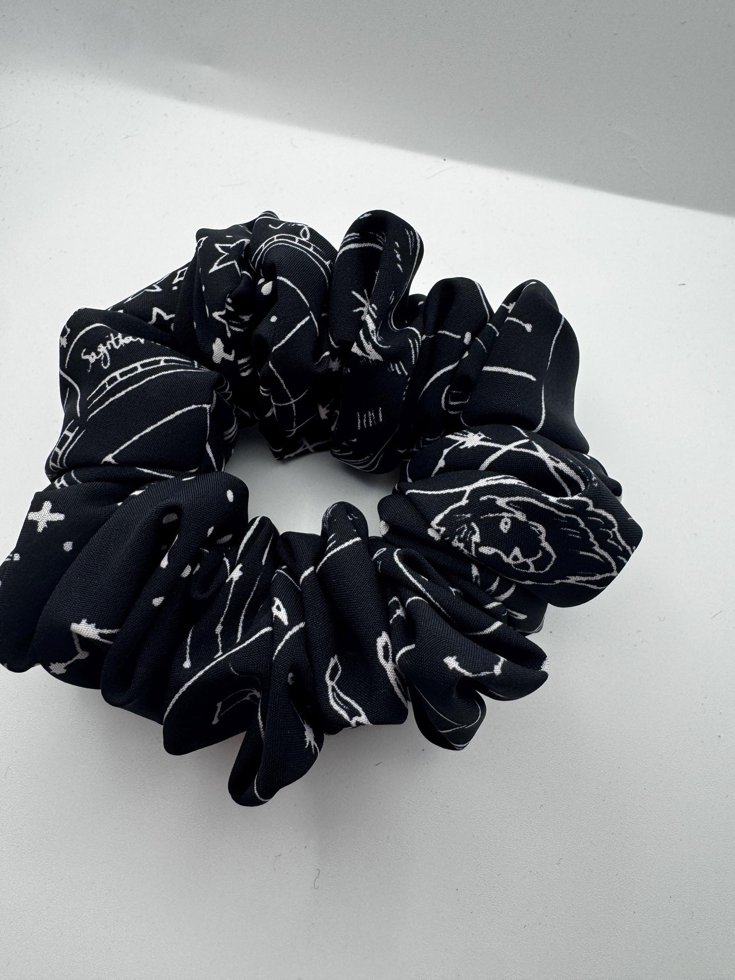 Black and White Constellation Zodiac Celestial Medium Size Satin Scrunchie | Bridal Gift | Bridesmaid Gift | Gifts for Her
