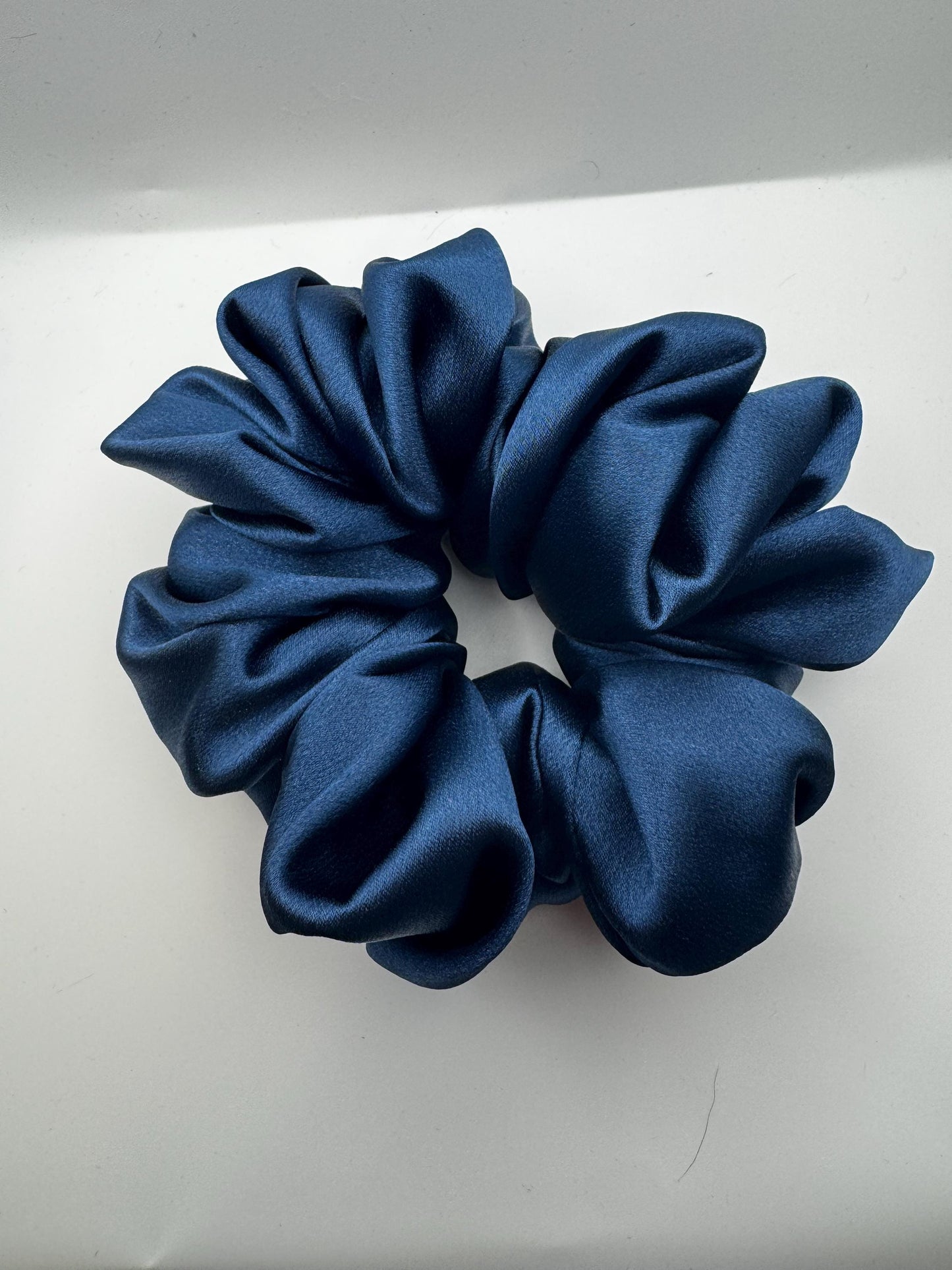 Dark Academia Dark Blue Oversized Jumbo XL Satin Scrunchie | Bridal Gift | Bridesmaid Gift | Gifts for Her