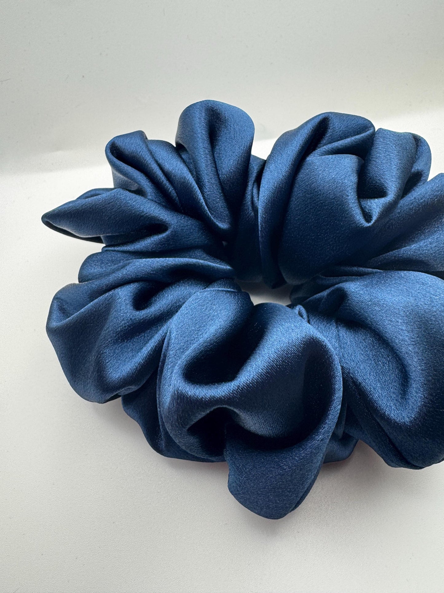 Dark Academia Dark Blue Oversized Jumbo XL Satin Scrunchie | Bridal Gift | Bridesmaid Gift | Gifts for Her