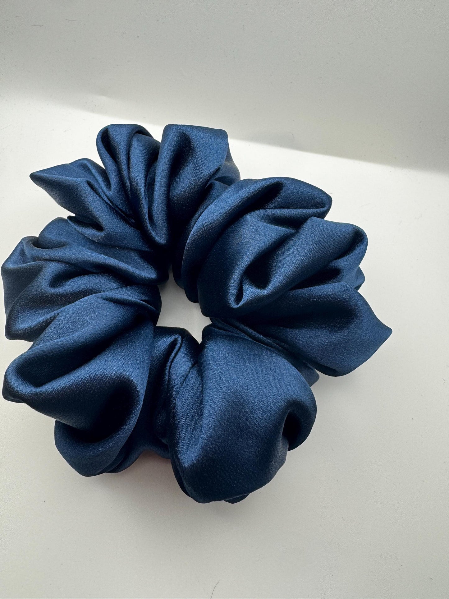 Dark Academia Dark Blue Oversized Jumbo XL Satin Scrunchie | Bridal Gift | Bridesmaid Gift | Gifts for Her