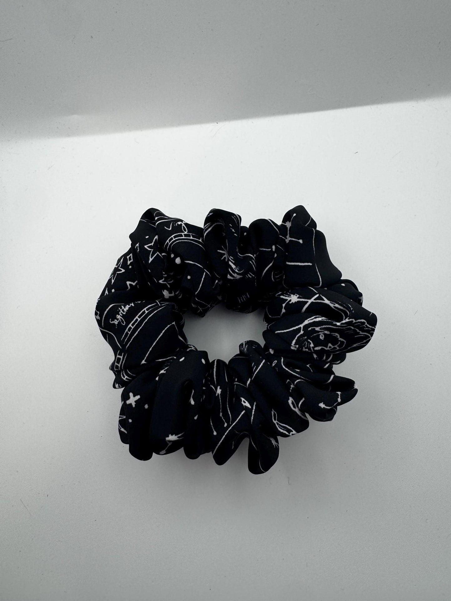 Black and White Constellation Zodiac Celestial Medium Size Satin Scrunchie | Bridal Gift | Bridesmaid Gift | Gifts for Her