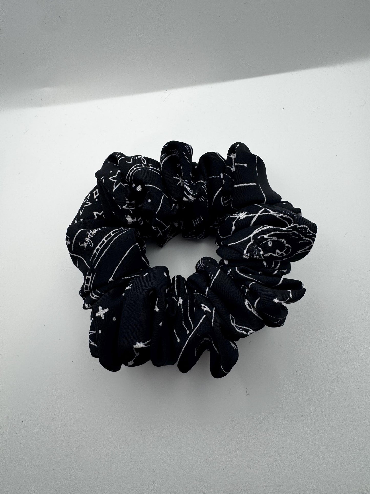 Black and White Constellation Zodiac Celestial Medium Size Satin Scrunchie | Bridal Gift | Bridesmaid Gift | Gifts for Her