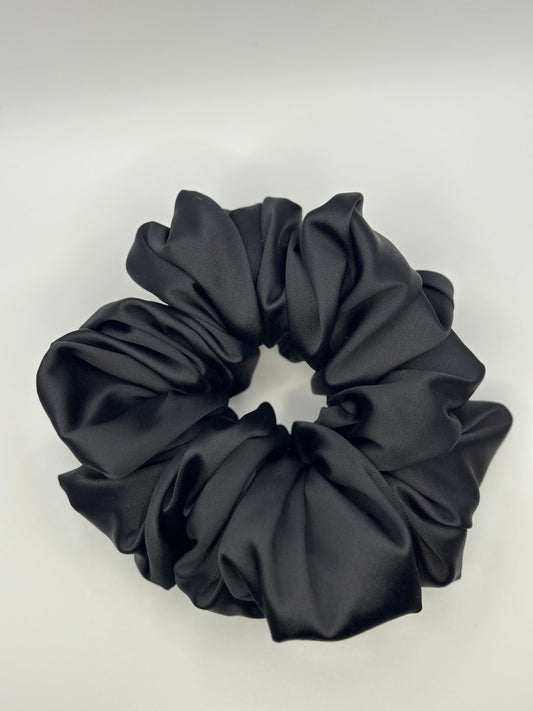 Matte Black Oversized Jumbo XL Satin Scrunchie | Bridal Gifts | Bridesmaid Gift | Gifts for Her