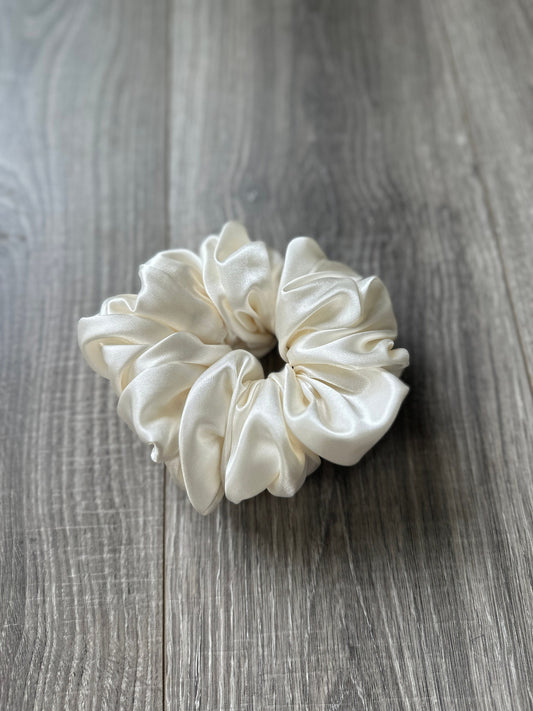 Cream White Coquette Cottagecore Satin Scrunchie | Bridal Gift | Bridesmaid Gift | Gifts for Her