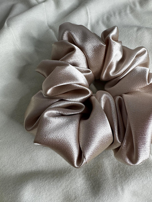 Champagne Neutral Oversized Jumbo XL Satin Scrunchie | Bridal Gift | Bridesmaid Gift | Gifts for Her