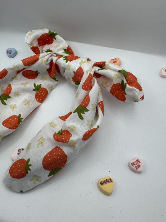White Strawberry Botanical Headband | Hard Headband | Bow Headband| Headband for Women and Girls