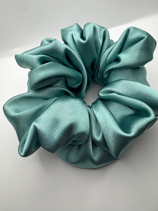 Teal Blue Coastal Cowgirl Oversized Jumbo XL Satin Scrunchie  | Bridal Gift | Bridesmaid Gift | Gifts for Her